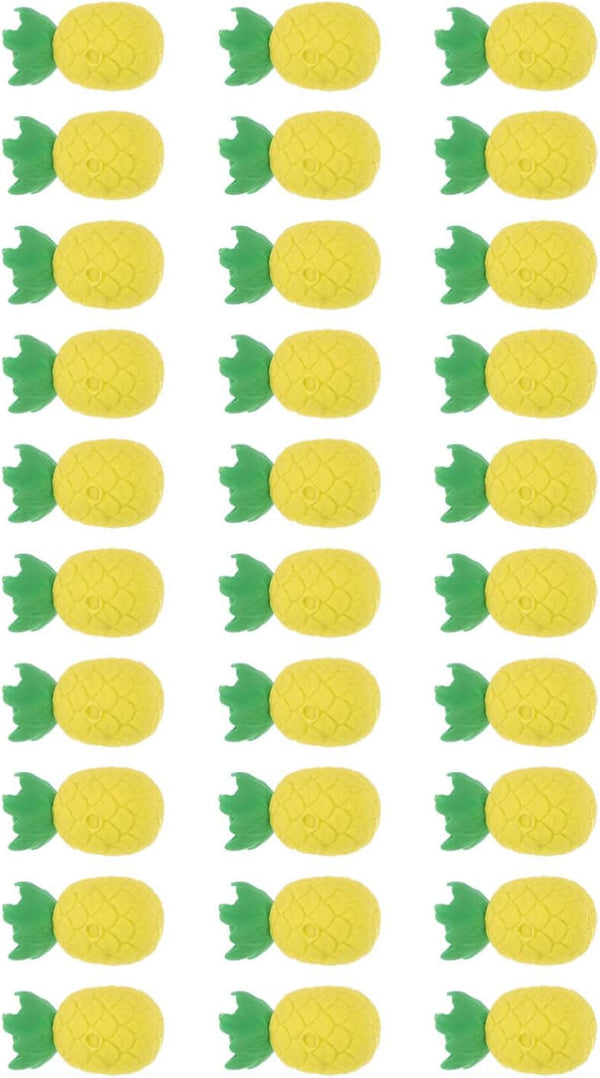 NUOBESTY 30Pcs Mini Pineapple Erasers, Cute Pencil Erasers in Pineapple Shape for Kids Party Bag Favors, Classroom