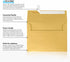 LUXPaper Gold Metallic A7 Invitation Envelopes | Peel & Press | 5 1/4" x 7 1/4" | 80lb Text | 50 Qty