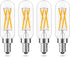 Vintage T8 Light Bulbs (Dimmable), E12 LED Bulb, 4W, Small Chandelier Base,