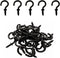 5/8 Inch Small Black Ceiling Hooks, Screw-in Light Hook DIY Jewelry Hooks (60 Pack)