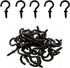 5/8 Inch Small Black Ceiling Hooks, Screw-in Light Hook DIY Jewelry Hooks (60 Pack)