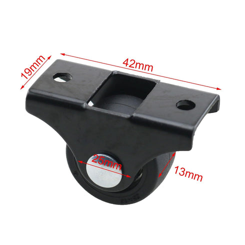 TAODAN 4PCS Black Rigid Castor with Mounting Screws Invisible Bedside Drawer Cabinet Sliding Wheel Suitable for Small