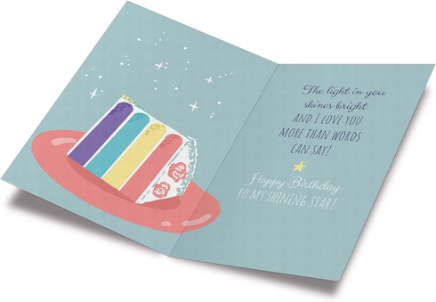 Prime Greetings Birthday Card For Granddaughter, Eco-Friendly, Thick Card Stock with Premium Envelope 5in x 7.75in