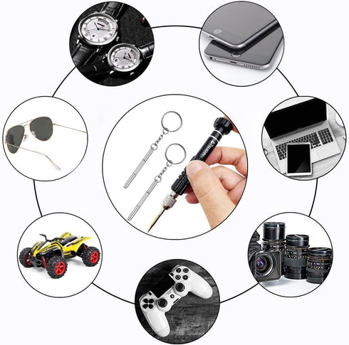 PTSLKHN 5-in-1 Multifunctional Eyeglass Screwdriver, S2 Steel Kits for Eyeglass, Sunglasses, Electronics, Jewelry