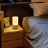 Wooden LED Night Light Table Lamp with USB Port, RGB Color Changing Bedside Lamp, Modern Japanese Beech Wood Cylinder