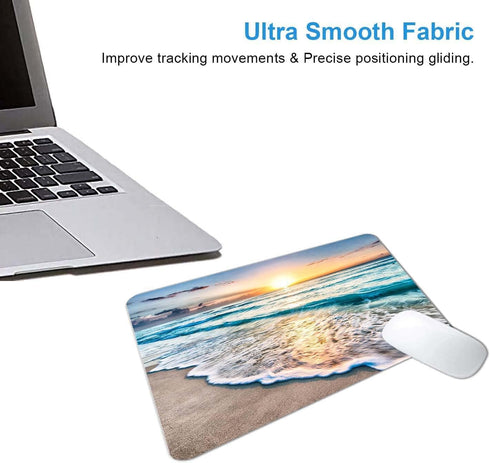 CANFLASHION Sunset Beach Mouse Pad,Cute Mouse pad,Custom Small Mouse Pads with Designs,Portable Office Non-Slip Rubber