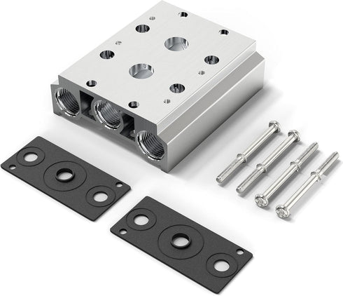 TAILONZ PNEUMATIC 4V210-08 2-Position Manifold Solenoid Valve Base 1/4 Inch with Accessories