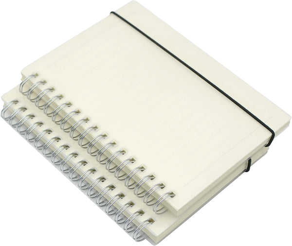 Yansanido 2 Pcs A6 College Ruled Clear Hardcover Spiral Notebooks, 5.7 Inch x 4.1 Inch, 160 Pages