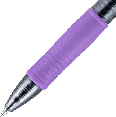 Pilot G2 Retractable Rollerball Gel Pens, Fine Point, 0.7mm, Purple Ink, 6 Count