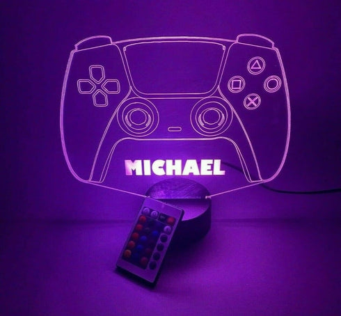 16 New Video Game Controller Gamer Name Gamertag Gaming Room Games Gift Night Light Up Table Desk Lamp LED Custom