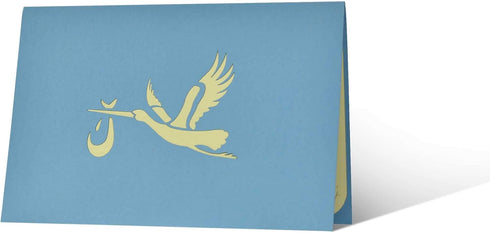 Diese-Klappkarten Congratulations Card for Birth Boy | Greetings Card Birth with Pop Up Bird Stork | Baby Gift |