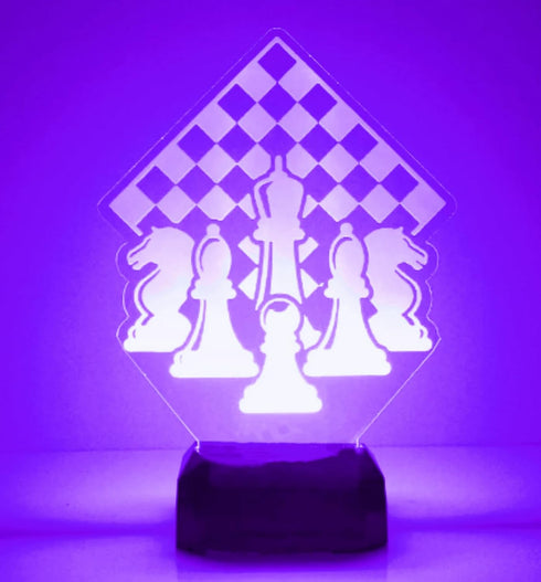 Jinnwell 3D 16 Chess Night Light Lamp Illusion Night Light Color Changing Table Desk Decoration Lamps Gift Acrylic Flat