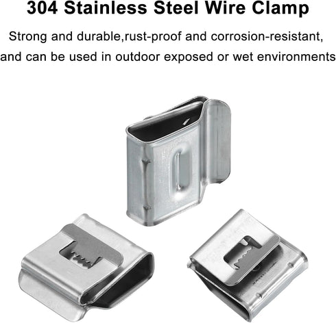 10pcs 21.6mm HARFINGTON Trailer Frame Wire Clips Length Solar Panel Wire Clip Stainless Steel Trailer Wiring Clips