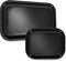 Black Metal Tray 2 Pack, 11"x7" and 7"x5.5", Stylish Black Design