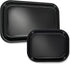 Black Metal Tray 2 Pack, 11"x7" and 7"x5.5", Stylish Black Design
