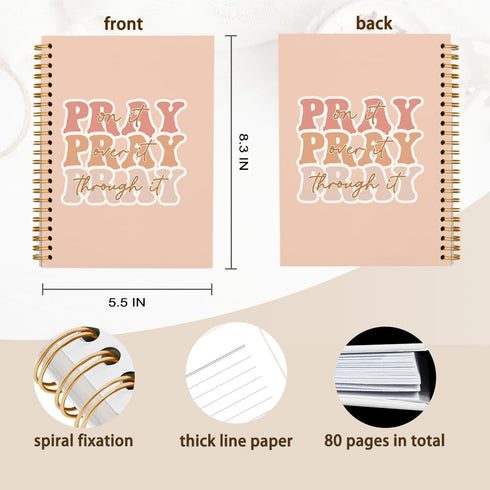 Prayer Journal Notebook for Women - Bible Journaling, Note Taking, Christian Gifts, Hardcover Spiral 5.5x8.3