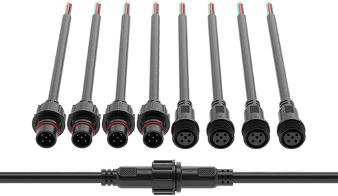 BTF-LIGHTING 5 Pin Electrical Connector 22AWG IP65 Male Female Connector 7.87in/20cm Extension Cable for LED Strip