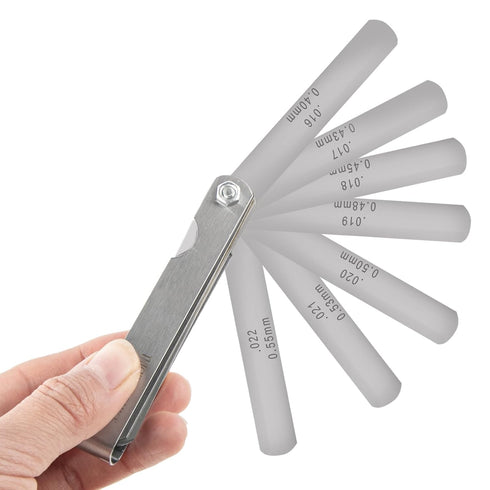 ZLKSKER 32 Blade Steel Feeler Gauge: Thickness Measuring Tool with Metric & Imperial for Valves & Engines