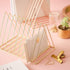 Sooyee 9 Slot Rose Gold Magazine Holder, Desktop File Sorter Organizer, Triangle Bookshelf Decor for Home Office