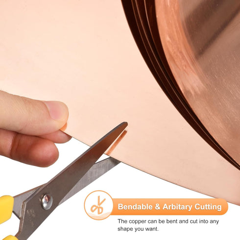 uxcell Copper Sheet Roll 2000mm x 100mm x 0.08mm, 99.9% Pure Copper Foil Plate for Electricity DIY Projects (Multiple