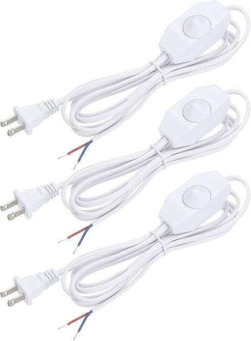 PATIKIL 8 Feet Lamp Cord with Plug, 3 Set UL List Lamp Power