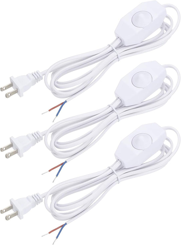 PATIKIL 8 Feet Lamp Cord with Plug, 3 Set UL List Lamp Power