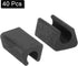 40Pack 7-8mm uxcell Rectangle Shaped Chair Legs Tips, Fitting Metal Tube Legs - Plastic Furniture Protector Feet Glides