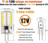 110V- 130V G4 LED Bulb Dimmable Cool White 6000K (Not Low Voltage 12V) 3W 20W 30W Halogen Equivalent Bi-Pin Base Lamp (Pack of 10) by ZHENMING
