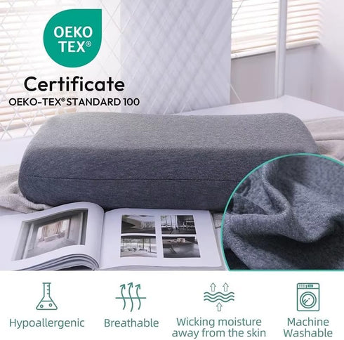 Memory Foam Bed Pillow with Ergonomic Design & Adjustable Height Orthopedic Sleeping Pillow for Neck Support & Pressure