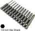 Phillips Cross Screwdriver Bits, 12Pcs 1/4 Hex Shank Magnetic Set, Electric Screwdriver Power Tools