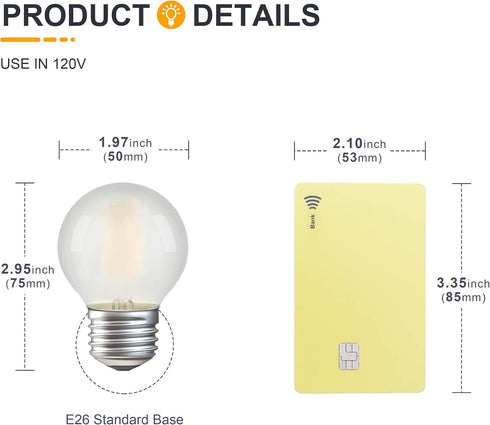 Dimmable Bulbs- E26 4000K 25W A15/A50 Bulb- 2W 4 Pack Frosted LED Ceiling Fan Light Base Neutral White Equivalent Small