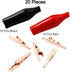 20pcs Heavy Duty Insulated Alligator Clips, 30A Copper Metal Clamps for Electrical Testing