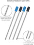 Ballpoint Pen Refills Pack of 20, Smooth Writing 2.75 Inch 1.0 mm Medium Point Metal Refill for Diamond Crystal Stylus