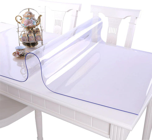 HYTESCO 14 16 Inch 1.5mm Custom x Clear Desk Cover Protector, Thick Plastic Desk Pad Mat, Table Cover Tablecloth