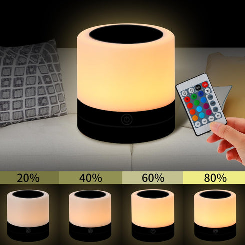 ERUN Lamp,13 4 1 (2 Pack Nursery Night Light for Kids, USB Rechargeable Small Desk RGB Colors & Brightness & Remote