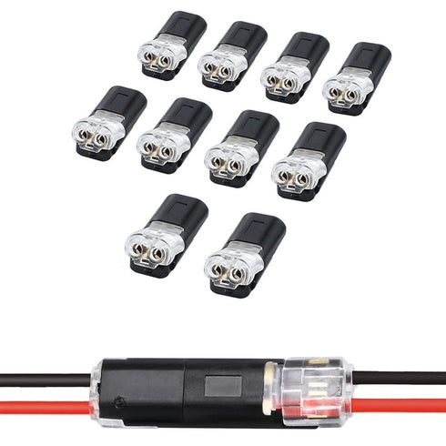 xecezzfef Double Wire Plug in Connector with Locking Buckle, Flame-Retardant Locking Wire Quick