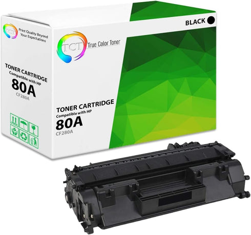 TCT Premium Compatible Toner Cartridge Replacement for HP 80A CF280A Black, Works with HP Laserjet Pro 400 Series