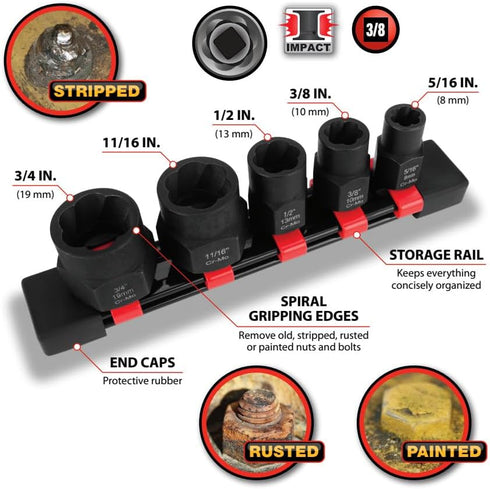 Performance Tool W38921 5 pc. Bolt Extractor Set