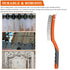 Wire Brush Set - 2 Pcs Stainless Steel and Carbon Scratch Brush with 14" Long Rubber Handle for Cleaning