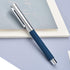 Hongdian 1843 Navigator Fountain Pen, Fine Nib Solid Metal with Refillable Converter and Blue Ripple Pattern Case