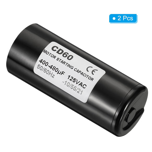 PATIKIL Motor Start Capacitor, 2 Pack 400-480uF/Mfd 125V 50/60Hz CD60 Run Capacitor for Electric Motor