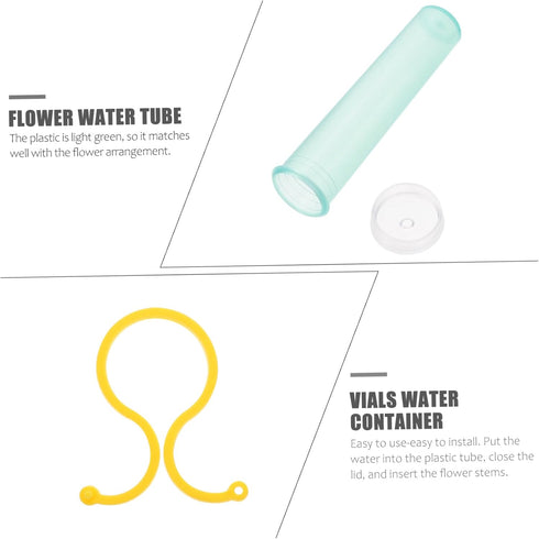 EPIGEIST 100 Sets Leak Plastic Flower Water Tubes for Fresh Flower Preservation for Roses Carnations More Supplies