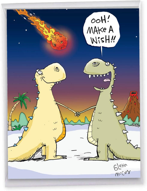 NobleWorks - Jumbo Funny Birthday Card with Envelope (8.5 x 11 Inch) - Make a Wish Humor Card J9735