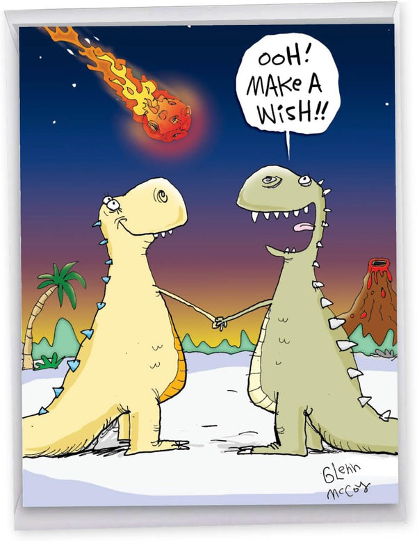 NobleWorks - Jumbo Funny Birthday Card with Envelope (8.5 x 11 Inch) - Make a Wish Humor Card J9735