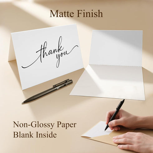 yrrBgo 48 Pack Stickers,3x3.5 Inch Thank You Cards with self seal Envelopes and Matching Minimalistic Design,Printable