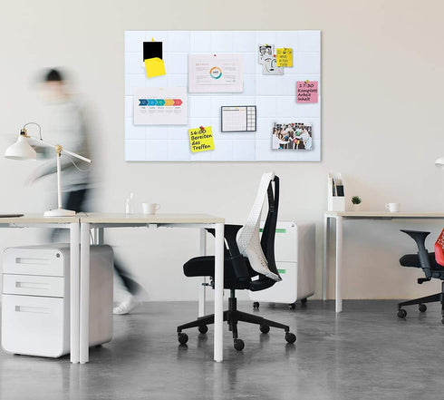 Large Cork Board Felt Board Tiles with 30 Push Pins, 11.8"x11.8" Pack of 6 for Home Office Kitchen
