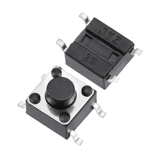 uxcell 50PCS 6x6x5mm Momentary Panel PCB Surface Mounted Devices SMT 4 Pins Push Button SPST Tactile Switch