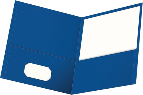 Oxford Twin-Pocket Folders, Textured Paper, Letter Size, Royal Blue, Box of 25, Holds 100 Sheets