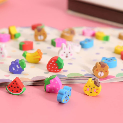 Oomcu 1200 PCS Mini Novelty Erasers - Colored Heart, Sea Creature, Fruit, Vegetable, Cake, Animal Collection