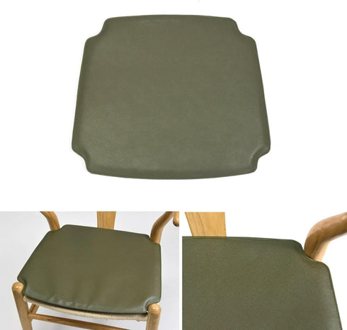 TREND360 3/4" CH24 High Density Easy Care Premium Faux Leather Seat Pad for Wishbone Y Style Chairs (Olive Green)